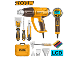 productos3_6284 PISTOLA DE CALOR 2000W EN SET C VALIJA Y ACCESORIOS LCD INGCO HG2000581